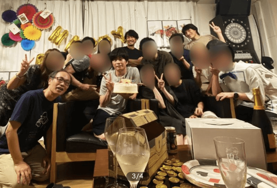 田中圭の誕生日会の写真